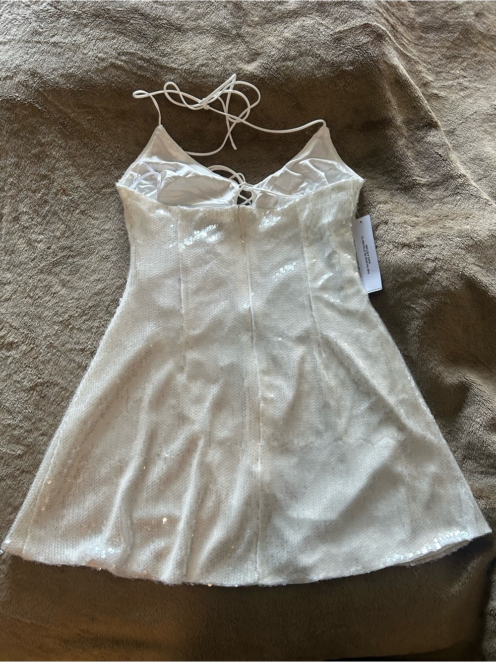 NWT Moonchild Halter Mini Dress Ivory - Picture 5 of 11